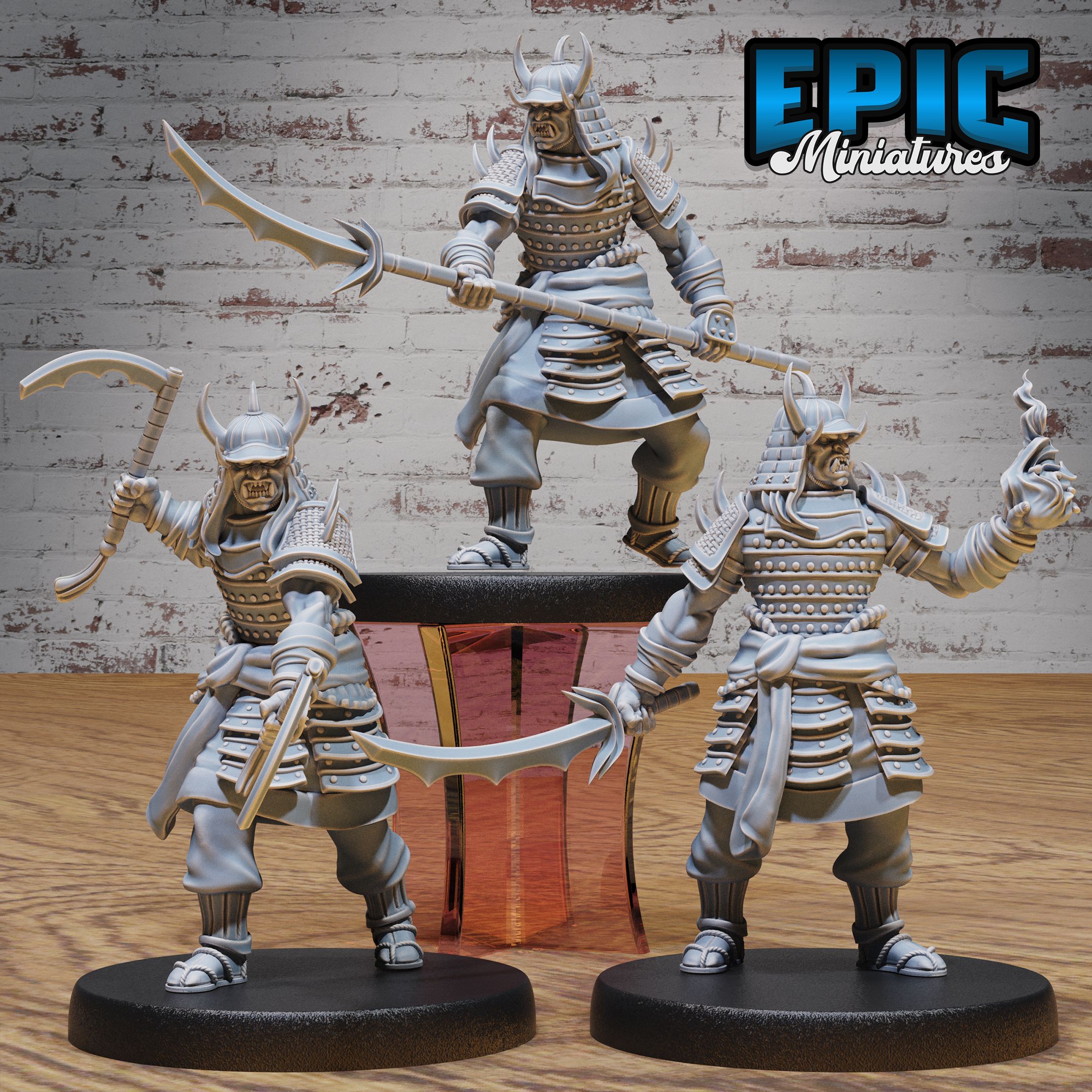 Oni Samurai Set / Tortured Soul Ronin / Evil Humanoid Sword Lord Spirit / Japanese Devil Blade Warrior / Eastern Human Fighter / Mystical Katana Master / Ancient Temple Guard / Demonic Asia Encounter